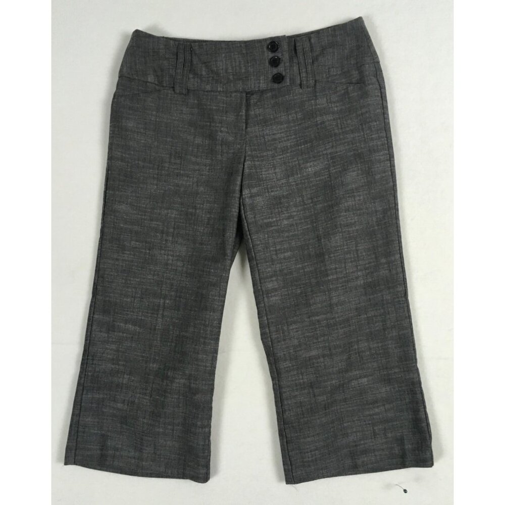 Tracy Evans Limited Women Capri Dress Pants Size 5 Gray Mid Rise Boot Cut Pocket